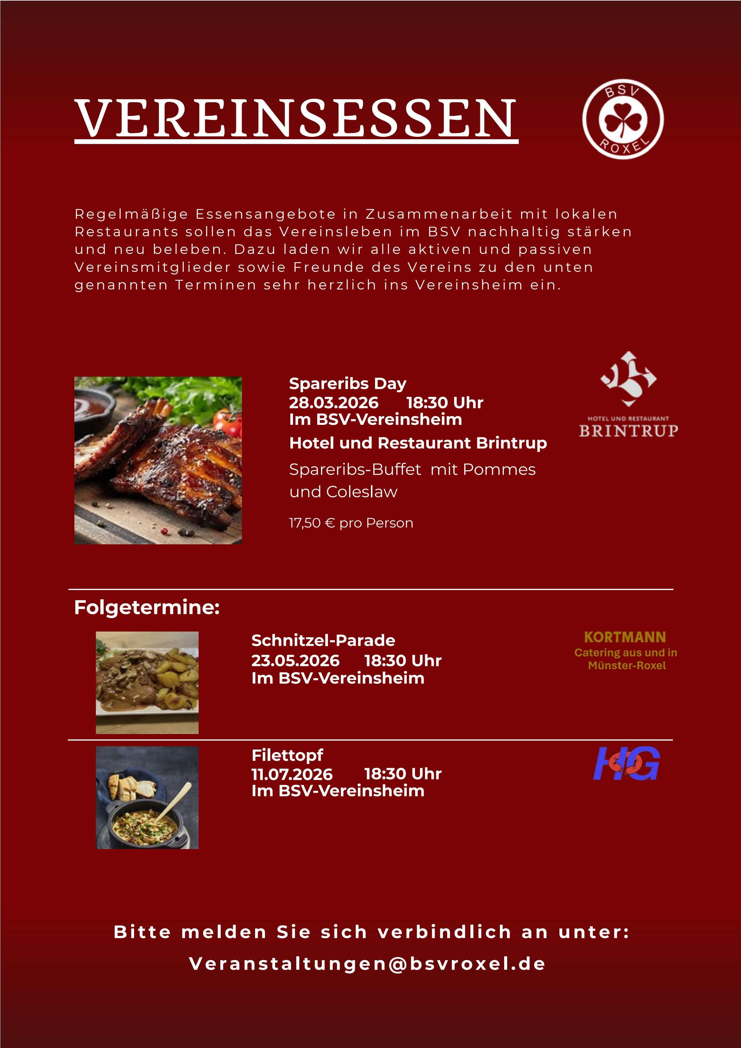 Vereinsessen BSV Roxel e.V